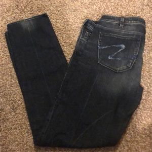 Silver jeans.